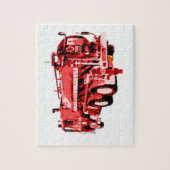 Rode olie geschilderde brandmotor, legpuzzel (Verticaal)
