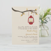 Rode olie Lantaarn Wilderness / Camping Fall Wedde Kaart (Staand voorkant)