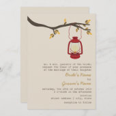 Rode olie Lantaarn Wilderness / Camping Fall Wedde Kaart (Voorkant / Achterkant)