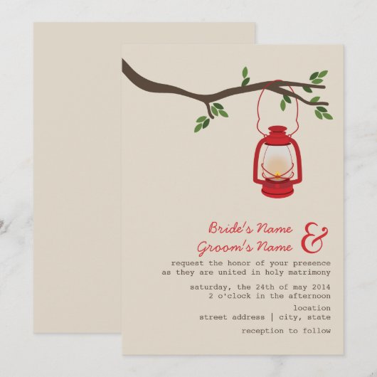 Rode olie Lantaarn Wilderness / Camping Weddenscha Kaart (Voorkant / Achterkant)