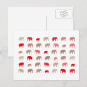 rode olifant briefkaart (Voorkant / Achterkant)