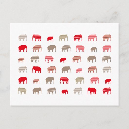 rode olifant briefkaart (Voorkant)