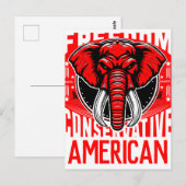 Rode Olifant | Geloof Familievrijheid Conservatief Briefkaart (Voorkant / Achterkant)