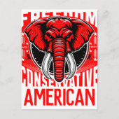 Rode Olifant | Geloof Familievrijheid Conservatief Briefkaart (Voorkant)