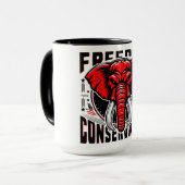 Rode Olifant | Geloof Familievrijheid Conservatief Mok (Voorkant links)