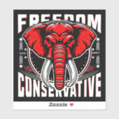 Rode Olifant | Geloof Familievrijheid Conservatief Sticker (Vel)