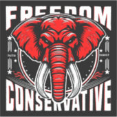 Rode Olifant | Geloof Familievrijheid Conservatief Sticker (Voorkant)