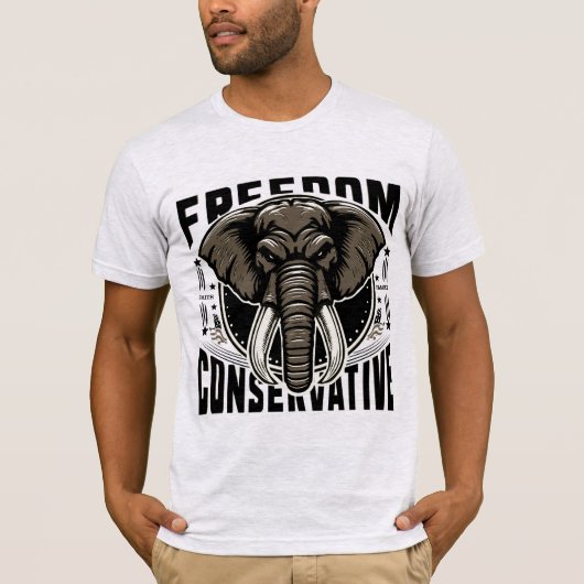 Rode Olifant | Geloof Familievrijheid Conservatief T-shirt (Voorkant)