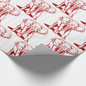 Rode Olifant Illustratie Cadeaupapier (Hoek)