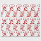 Rode Olifant Illustratie Cadeaupapier (Vlak)