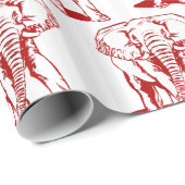 Rode Olifant Illustratie Cadeaupapier (Rol Hoek)