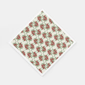  rode olijfpatroon papier servet (Hoek)