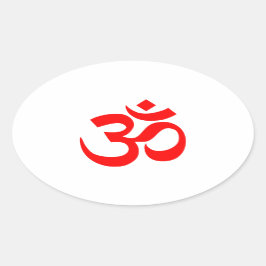 Rode Om-symbool Ovale Sticker