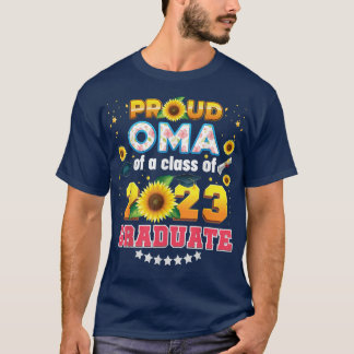 rode Oma van klasse 2023 Afstuderen zonnebloem T-shirt
