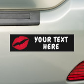 Rode Ombre Lipstick Diva Lips Zwart Bumpersticker (Op auto)