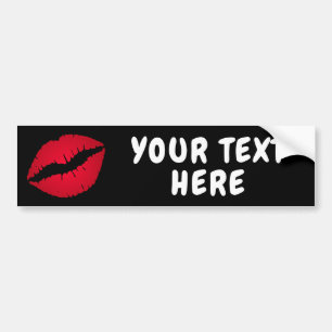 Rode Ombre Lipstick Diva Lips Zwart Bumpersticker