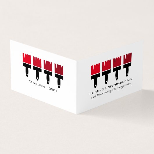 Rode Ombre Penselen, Schilder & Decorator Foto Visitekaartje (Buitenkant)