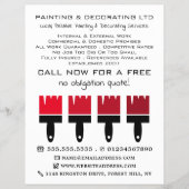 Rode ombre-penselen, schilder en decorator Adverte Flyer (Voorkant)