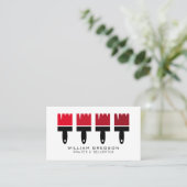 Rode ombre-penselen, schilder en decorator visitekaartje (Staand voorkant)