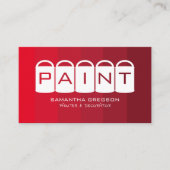 Rode ombre, schilderemmers, schilder en decorator visitekaartje (Voorkant)