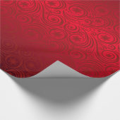 Rode Ombre Sneeuwvlok Damaskpatroon Cadeaupapier (Hoek)