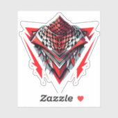 RODE OMGEKEERDE DRIEHOEK KEFFIEYH STICKER (Vel)