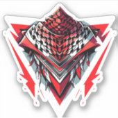 RODE OMGEKEERDE DRIEHOEK KEFFIEYH STICKER (Voorkant)