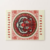 rode onafhankelijke tijger legpuzzel (Horizontaal)