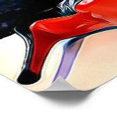 Rode onderkant verwarmt Louboutin Classic zwarte p Poster (Hoek)