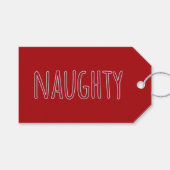 Rode Ondeugende Kerstvakantie Cadeaulabel (Voorkant (Horizontaal))