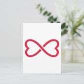Rode oneindige liefdesharten briefkaart (Staand voorkant)