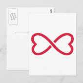 Rode oneindige liefdesharten briefkaart (Voorkant / Achterkant)