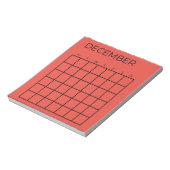 Rode Ongedateerde December Kalender voor Planner Notitieblok (Linkerzijde)