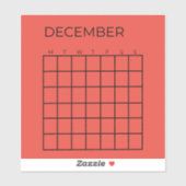 Rode Ongedateerde December Kalender voor Planner Sticker (Vel)