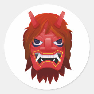 Rode Oni-masker Japanse Demon Namahage Sticker