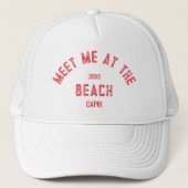Rode Ontmoet Me Aan Het Strand Persoonlijk  Trucker Pet (Voorkant)