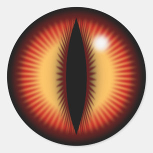 Rode Oog van een draak Ronde Sticker