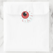 Rode Oog Voor Leuke Halloween Ronde Sticker (Tas)
