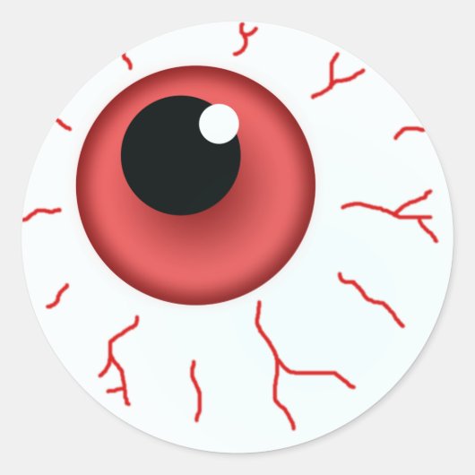 Rode Oog Voor Leuke Halloween Ronde Sticker (Voorkant)