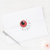 Rode Oog Voor Leuke Halloween Ronde Sticker (Envelop)