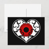 Rode oogbal in het hart briefkaart (Voorkant / Achterkant)
