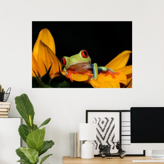 rode oogboomkikker poster (Thuiskantoor)