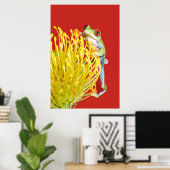 rode oogboomkikker poster (Thuiskantoor)