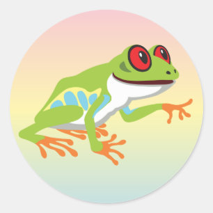 rode oogboomkikker ronde sticker
