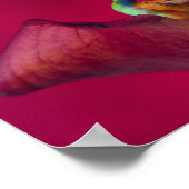 Rode oogolkikker in rode bloem poster (Hoek)