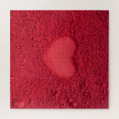Rode Oogschaduw Hart: Mat Cosmetische Textuur Legpuzzel (Horizontaal)