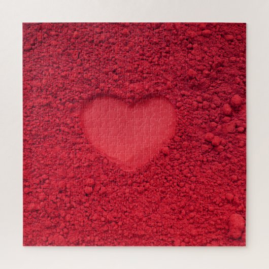 Rode Oogschaduw Hart: Mat Cosmetische Textuur Legpuzzel (Verticaal)