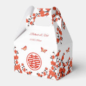 Rode Oosterse Bloem | Chinese Huwelijk Bedankdoosjes (Achterkant)