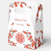 Rode Oosterse Bloem | Chinese Huwelijk Bedankdoosjes (Geopend)
