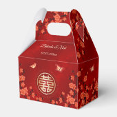 Rode Oosterse Bloem | Chinese Huwelijk  Bedankdoosjes (Achterkant)